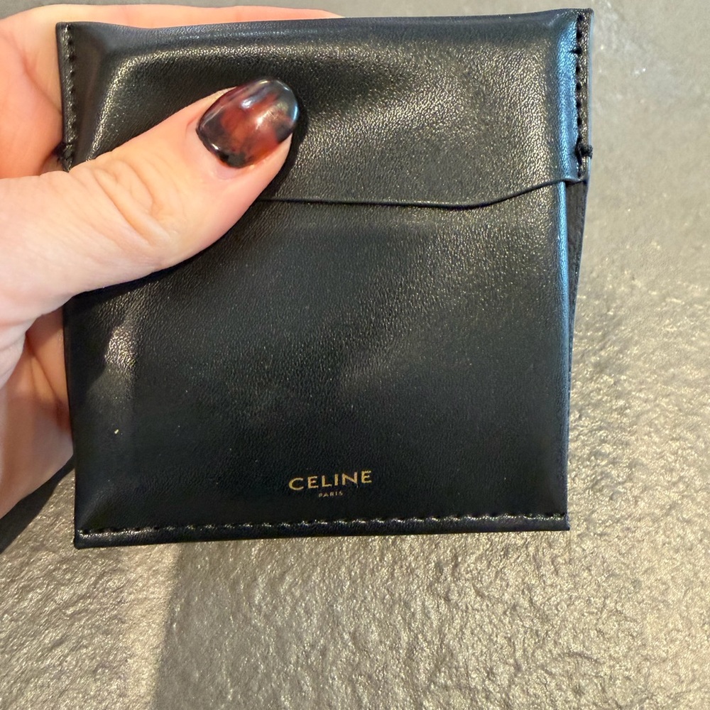 Celine Gold and Acrylic Logo Stud Earrings - Picture 3 of 3